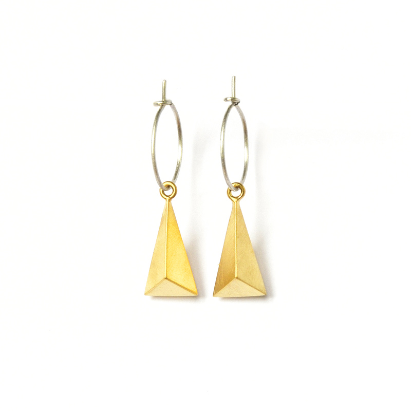 Matter Earrings, sterling silver, 24ct gold plate, 2016