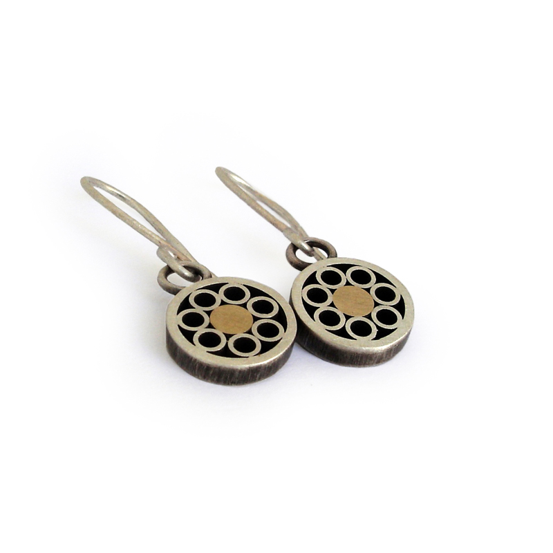 One of These Things is Not Like the Others, earrings, sterling silver, 9ct gold, 2006