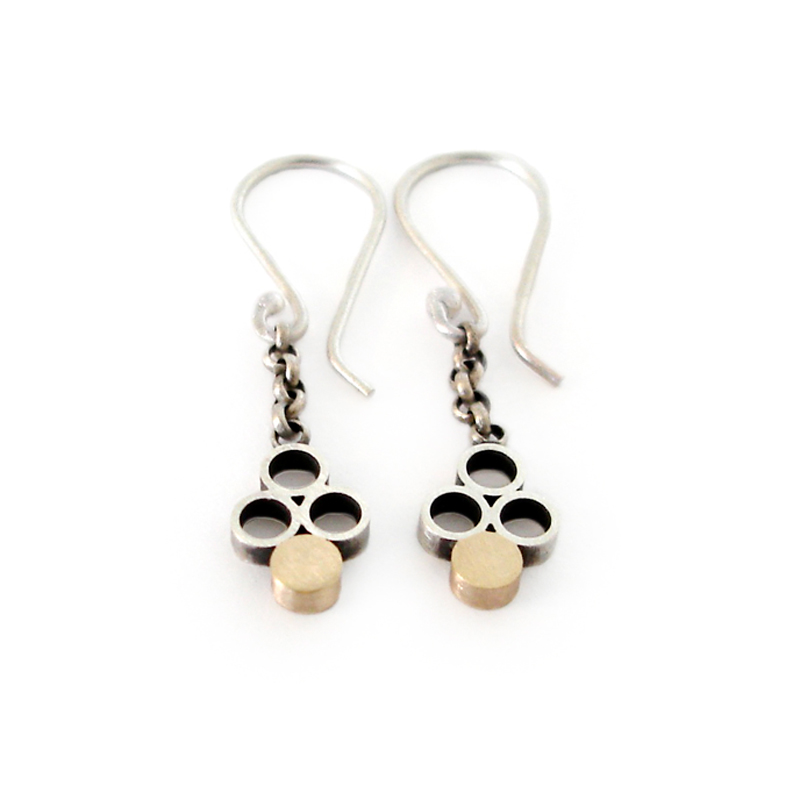 One of These Things Just Doesn't Belong, earrings, sterling silver, 9ct gold, 2006