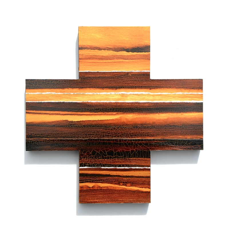 At the Edge of Dawn, MDF, paper, bitumen, acrylic, 2013