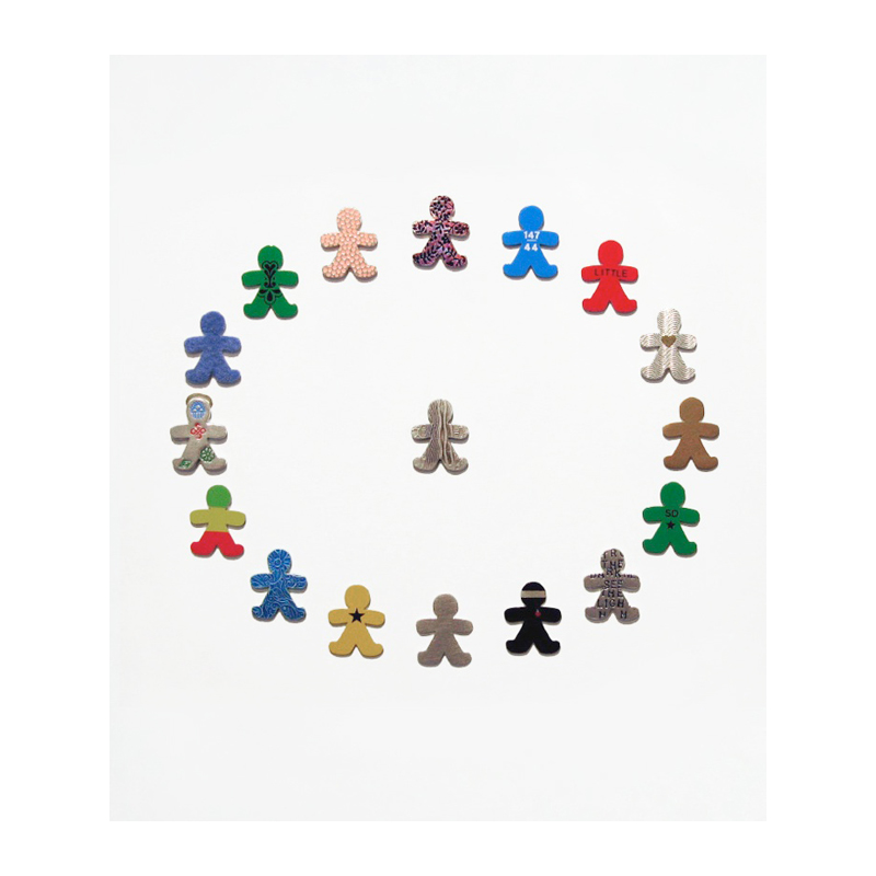 Kindred Spirits, Framed collection, Sterling silver, fine silver, 24ct gold, 18ct gold, resin, enamel paint, lacquer, blue flock, vinyl graphic. 2007