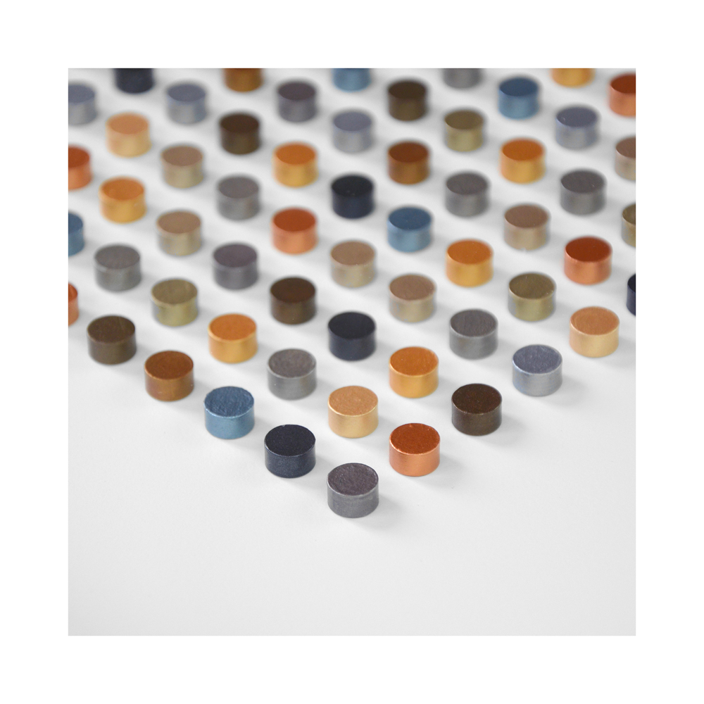 All One But Alone We Walk - detail, Metallic Acrylic on brass, 2017