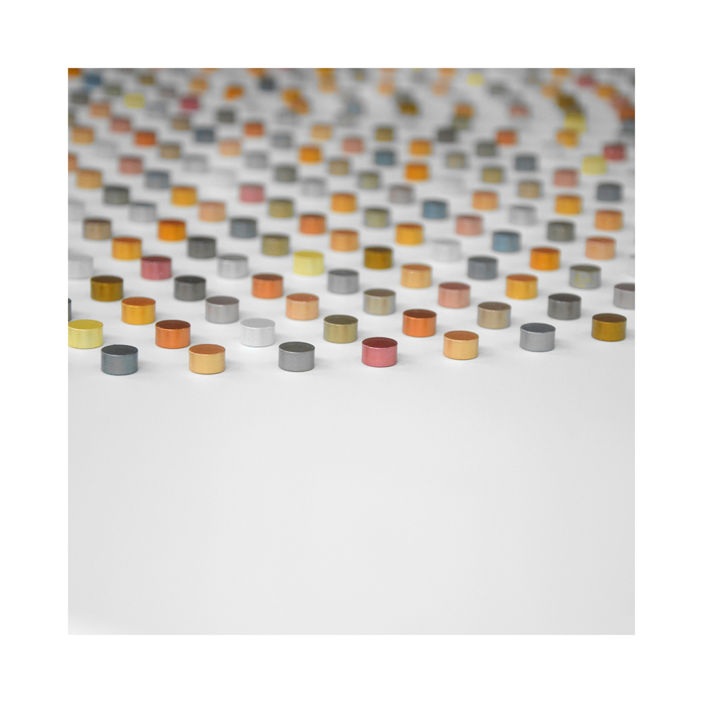 Beneath It All We Are Dancing (Detail) Metallic Acrylic on brass, 2017