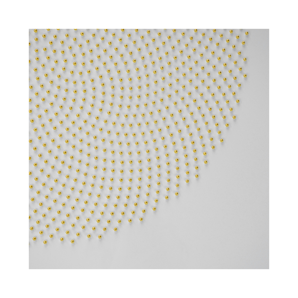 Hum detail, 24ct yellow gold leaf on brass, 2017