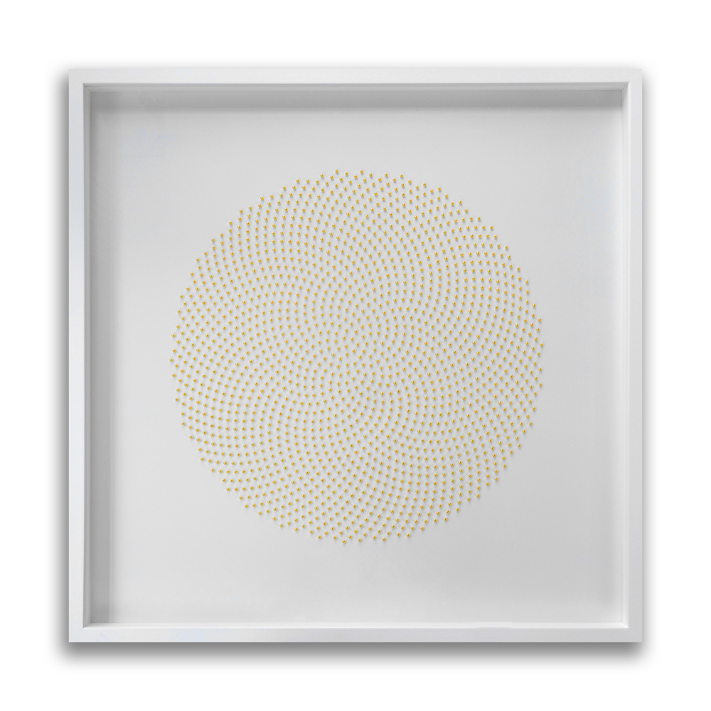 Hum, 24ct yellow gold leaf on brass, 2017