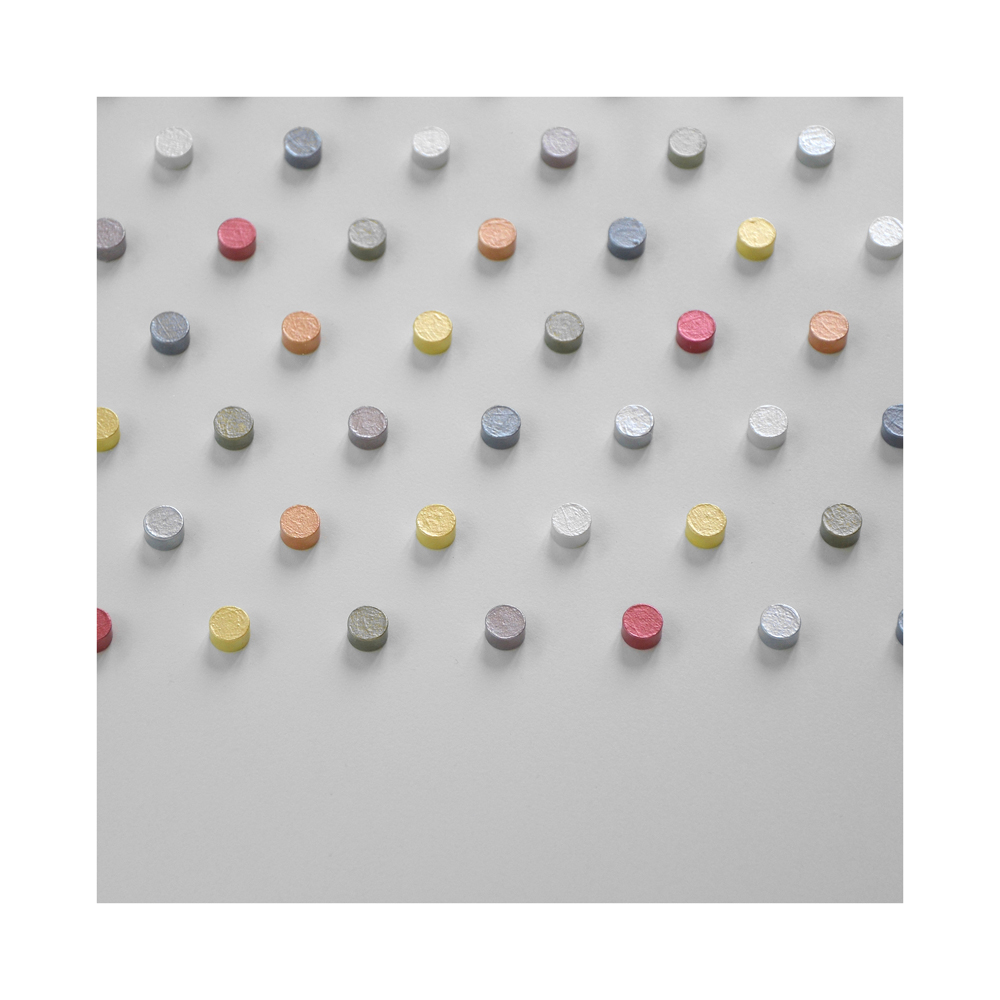 Illusion of Space detail, Metallic Acrylic on brass, 2017