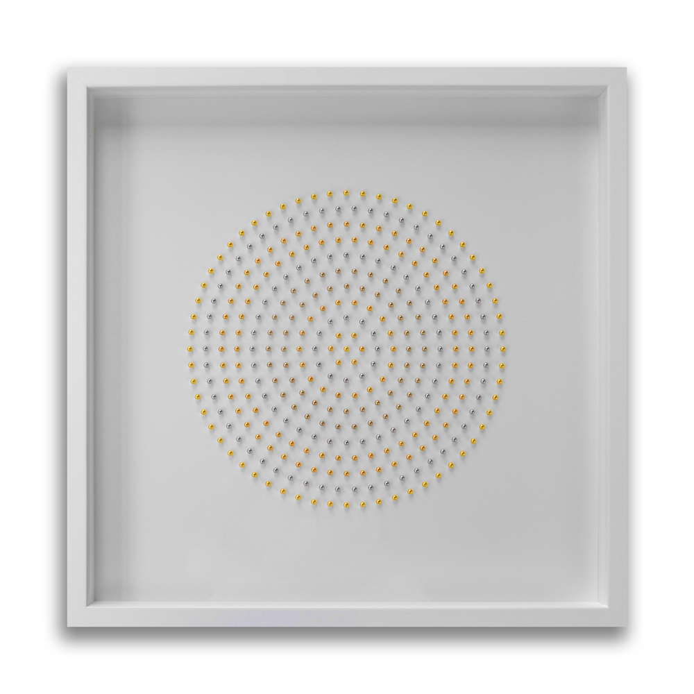 Tides Rise, Tides Fall, 24ct Yellow Gold, 23ct Red Gold, 22ct Moon Gold, Palladium Leaf on brass, 2017