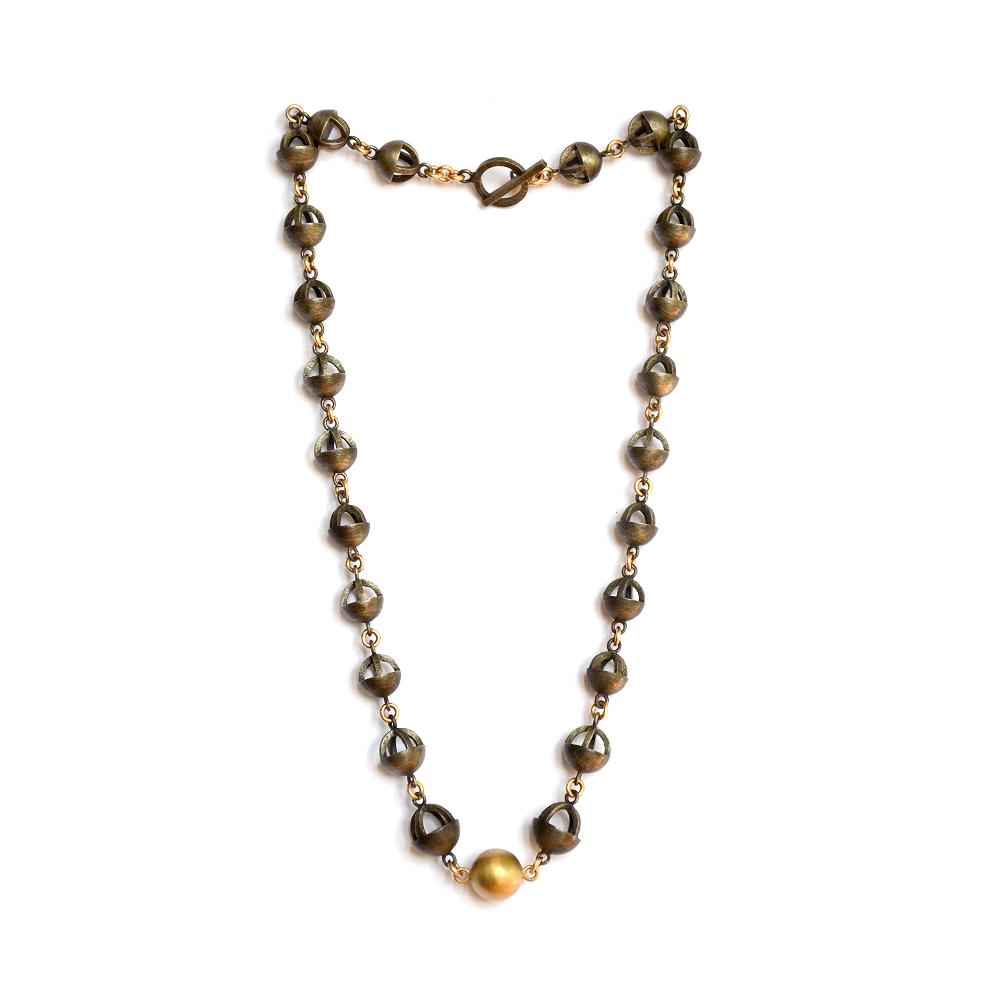 Mirror Necklace, sterling silver, 9ct gold. 2018