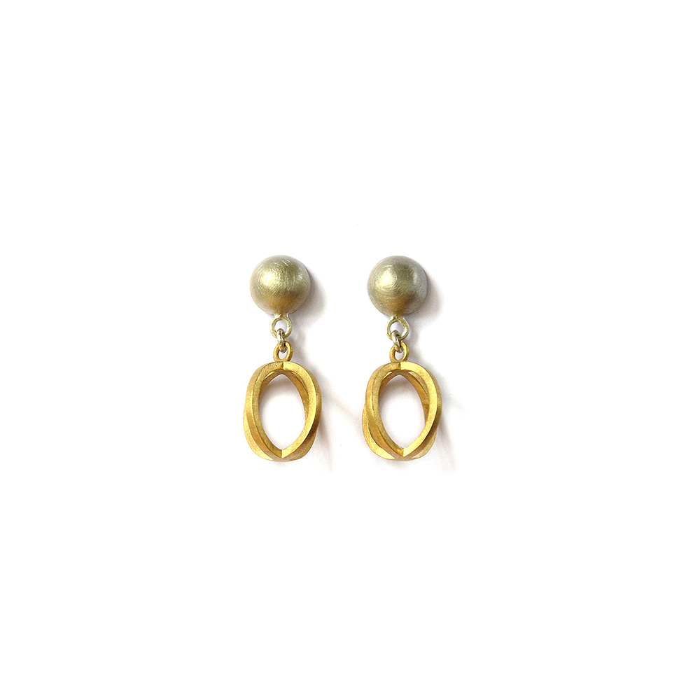 Source Of Light Earrings, sterling silver, 18ct gold. 2018