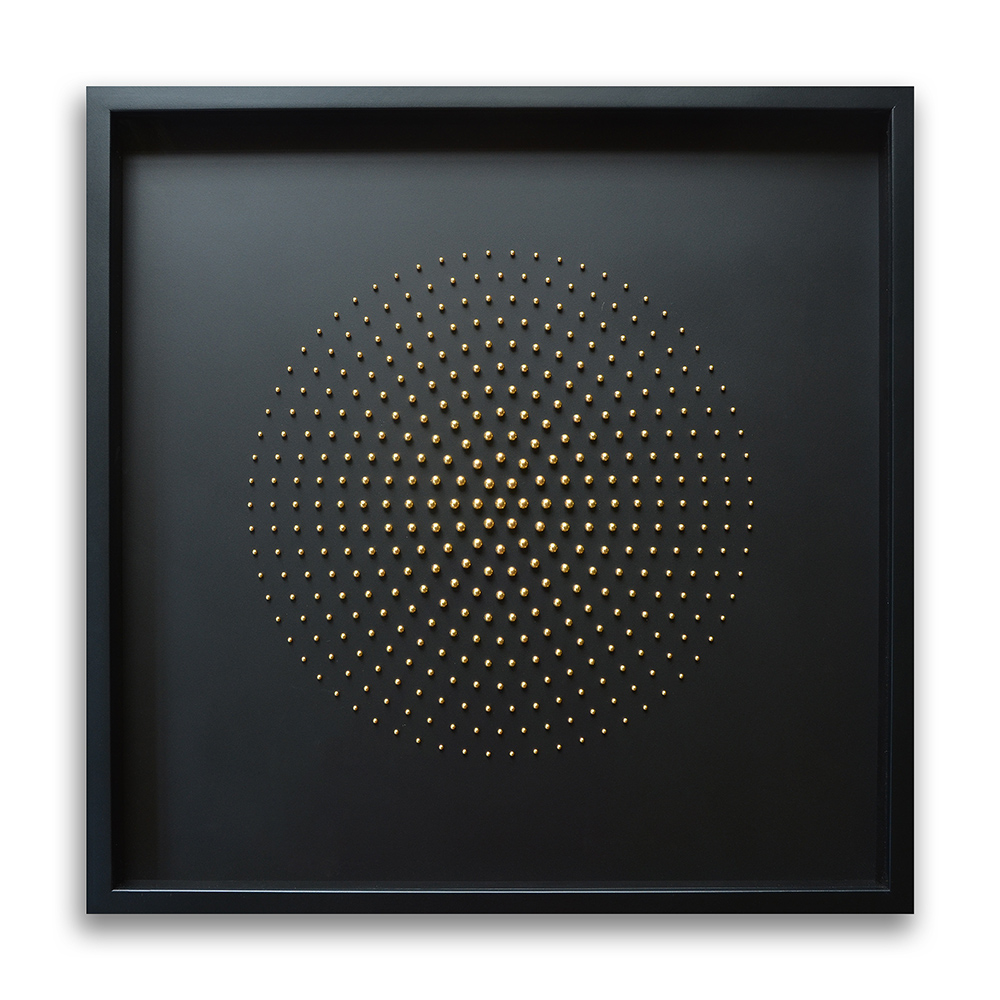 All Returns To The Centre, 23ct red gold leaf on brass. 2018