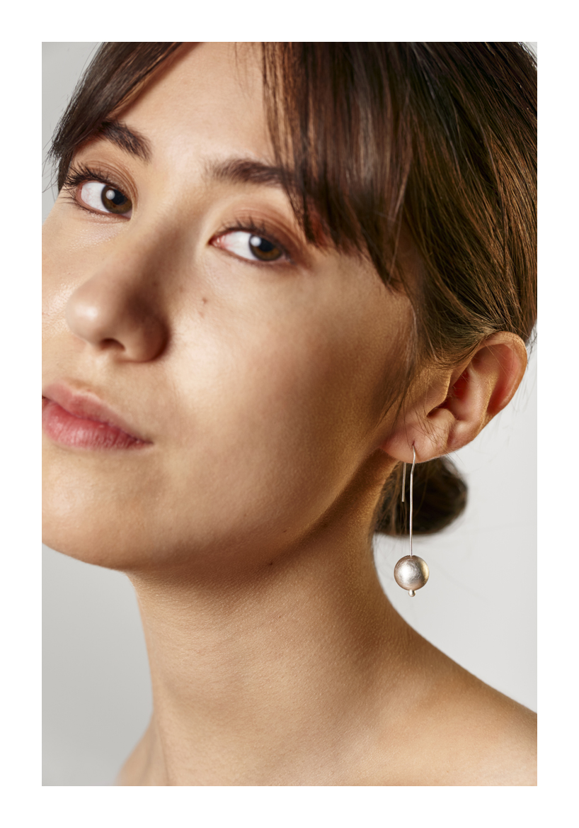 Moon Earrings, sterling silver, 2018, Kate Alterio