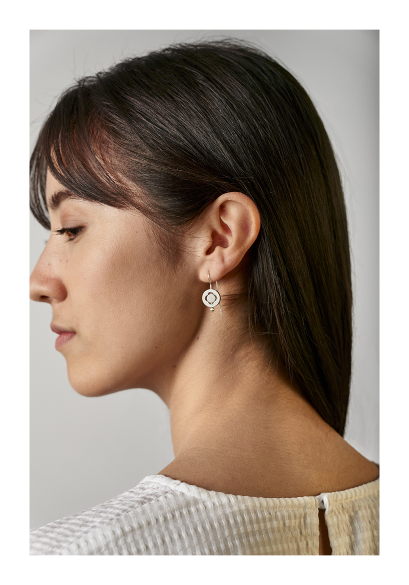 Within You Earrings (Quatrefoil), sterling silver, 2020, Kate Alterio