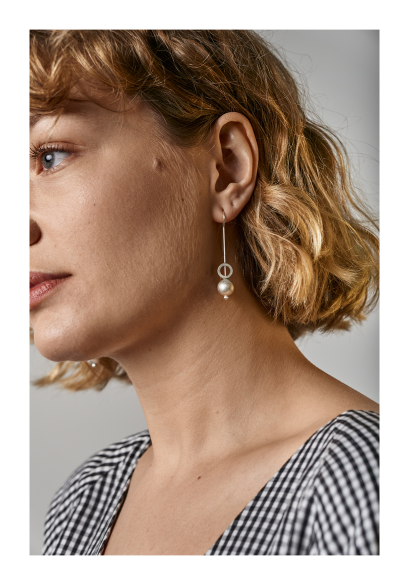 Turning Worlds Earrings, sterling silver, 2020, Kate Alterio