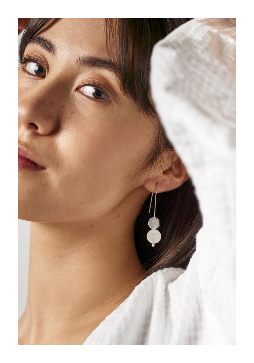 Dance Of Duality Earrings, sterling silver, 2018, Kate Alterio