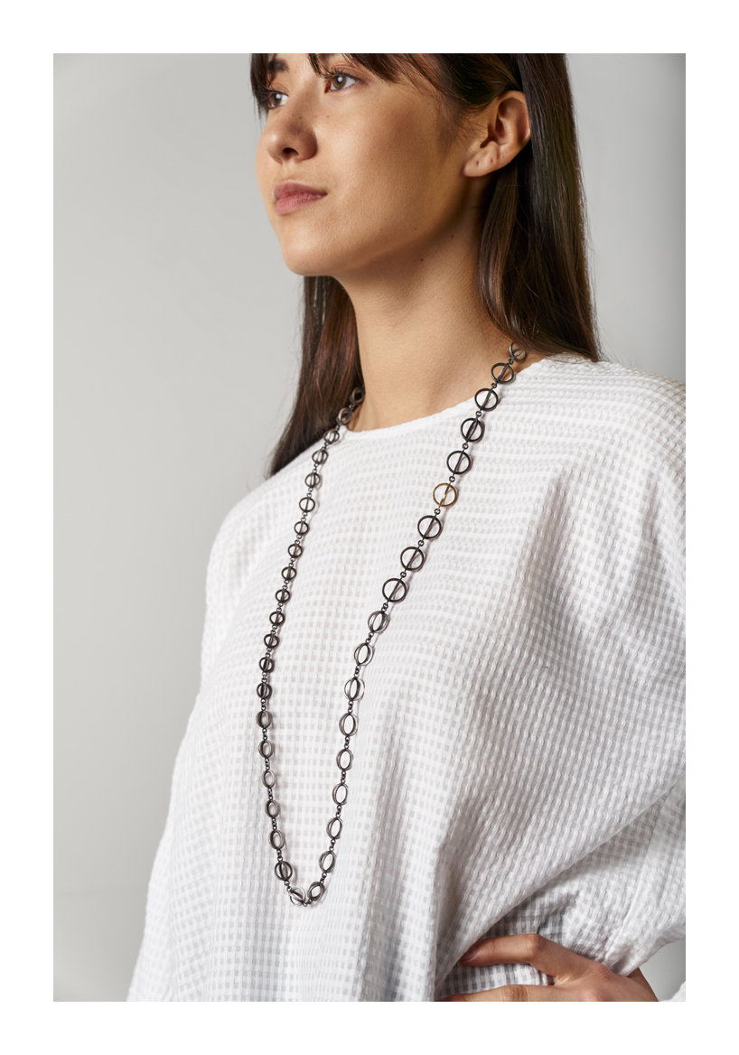 Somewhere In Between Necklace, sterling silver, 18ct gold, 2018, Kate Alterio