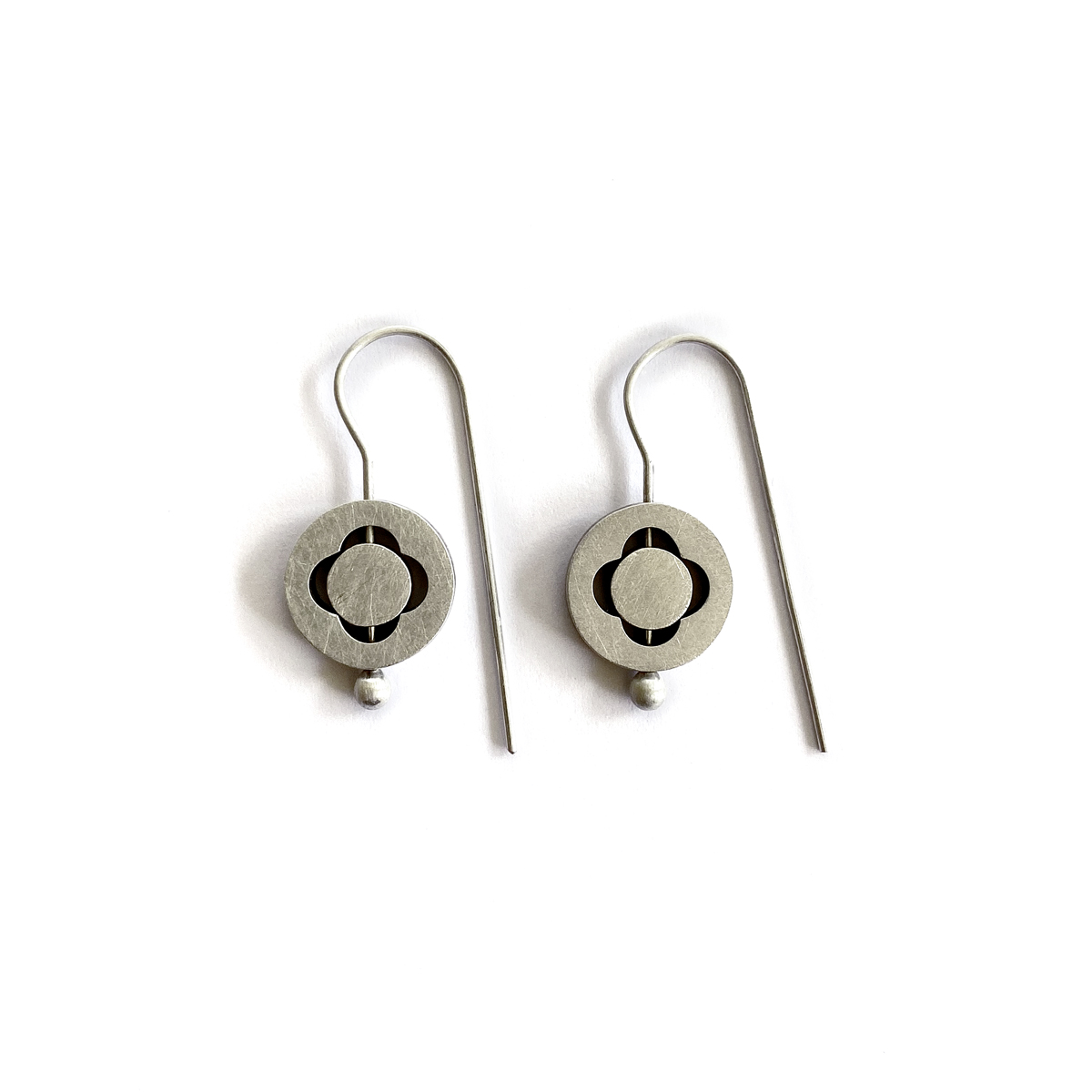 Within You Earrings (Quatrefoil), sterling silver, 2020, Kate Alterio