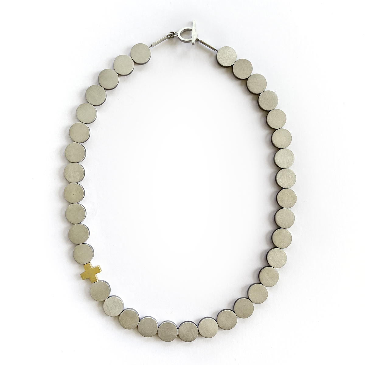 Axis Mundi Necklace, sterling silver, 9ct gold, 2020, Kate Alterio